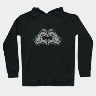 Hand Heart Pixel art Hoodie